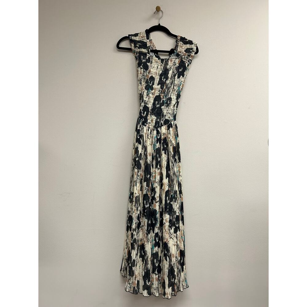 GANNI Afterglow Printed Pleats Smock Midi Straps Dress NWT Size 38 Retail $395 - Picture 4 of 5